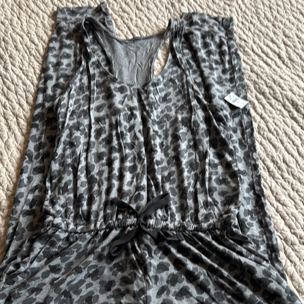 Gray Leopard Print Aerie jumpsuit